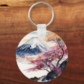 Eine wunderschöne Aquarellfärbung des Fuji Schlüsselanhänger (Rückseite)