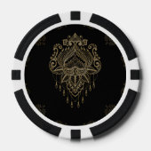 Eine wunderschöne filigrane goldene Lotus-Blume. Pokerchips (Vorderseite)