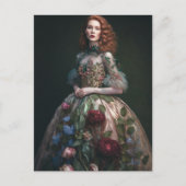 Eine wunderschöne Frau in Blumendress AI Generiert Postkarte (Vorderseite)
