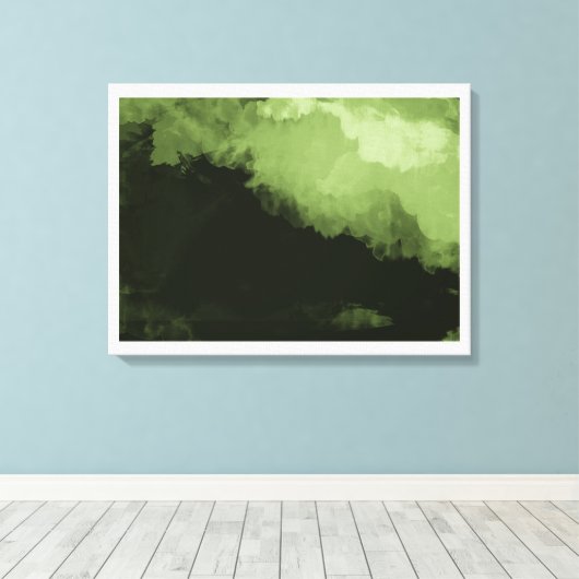 eine wunderschöne grüne Landschaftsmalerei Leinwanddruck (Insitu (Holzboden))