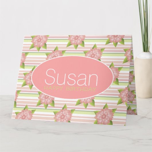 Eine wunderschöne, Personalisierte Flower Geburtst Karte (Vorderseite)