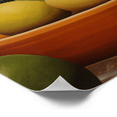 Eine wunderschöne schwarze Katze im Orangen Stuhl Poster (Ecke)