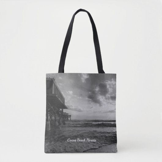 Eine wunderschöne Strandtasche in Graustufen Tasche (Vorderseite)