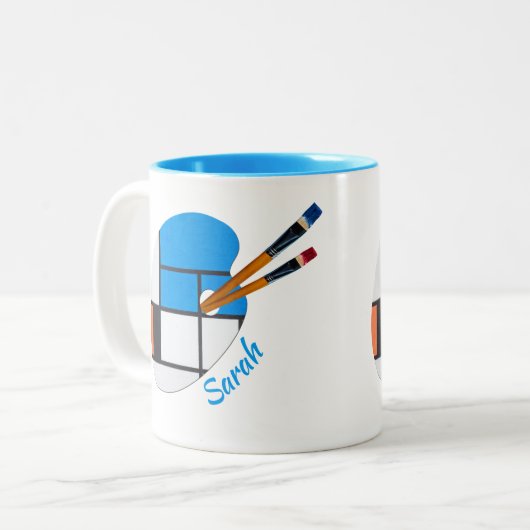 Eine wunderschöne Tasse mit einem Gemälde von Paul (Vorderseite Links)