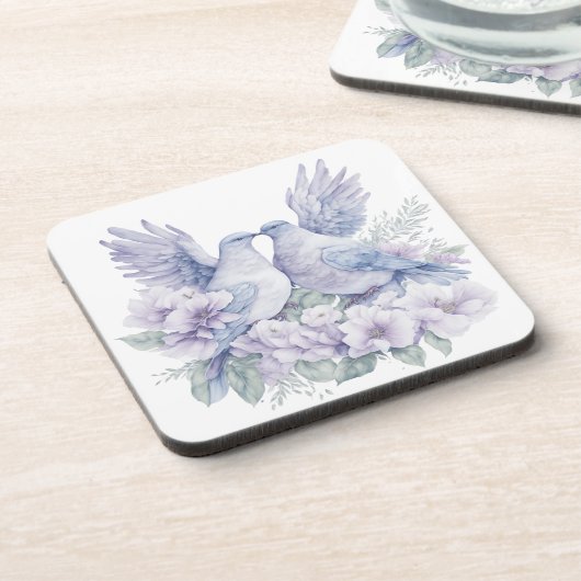 Eine wunderschöne Taube-Wasserfarbe Getränkeuntersetzer (Linke Seite)