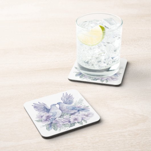 Eine wunderschöne Taube-Wasserfarbe Getränkeuntersetzer (Rechte Seite)