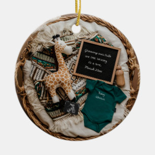 Eine wunderschöne Vintage Schwangerschaftsankündig Keramik Ornament