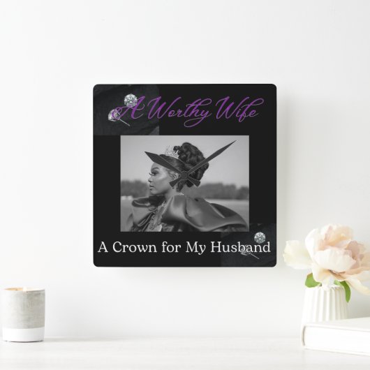 Eine würdige Ehefrau, eine schwarze Wall-Uhr Quadratische Wanduhr (Zuhause)