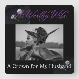 Eine würdige Ehefrau, eine schwarze Wall-Uhr Quadratische Wanduhr