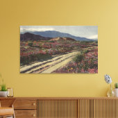 Eine Wüstenstraße durch die Springtime-Blume Leinwanddruck (Insitu (Wohnzimmer))