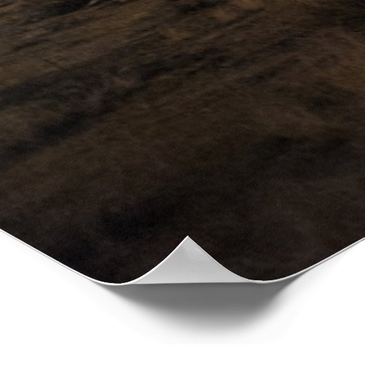 Eine Wüstenstraße und Joshua-Bäume in der Nacht Poster (Ecke)