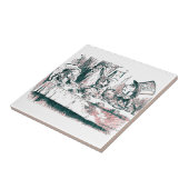 Eine wütendes Tee-Party Tenniel rosa Tönung Fliese (Seite)