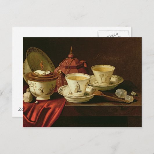 Eine Yixing-Teekanne und ein chinesisches Postkarte (Vorne/Hinten)