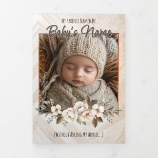 Eine zarte und humorvolle Geburtsankündigung - neu Dreifach Gefaltete Karte