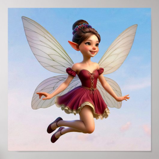 Eine zauberhafte kleine Cartoon Fairy Poster (Vorne)