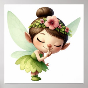 Eine zauberhafte kleine Cartoon Fairy Poster