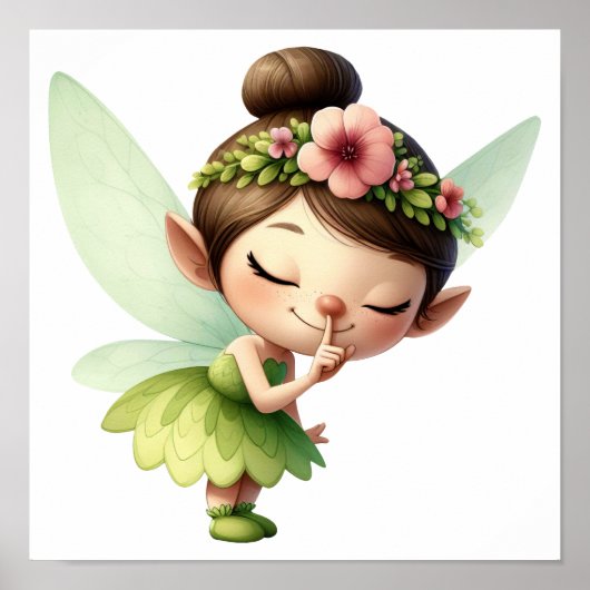 Eine zauberhafte kleine Cartoon Fairy Poster (Vorne)