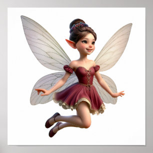 Eine zauberhafte kleine Cartoon Fairy Poster