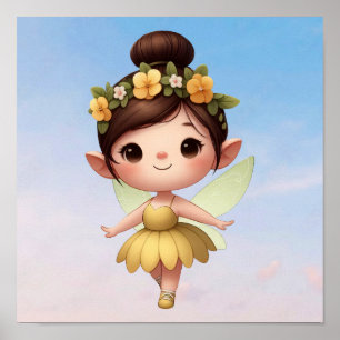 Eine zauberhafte kleine Cartoon Fairy Poster