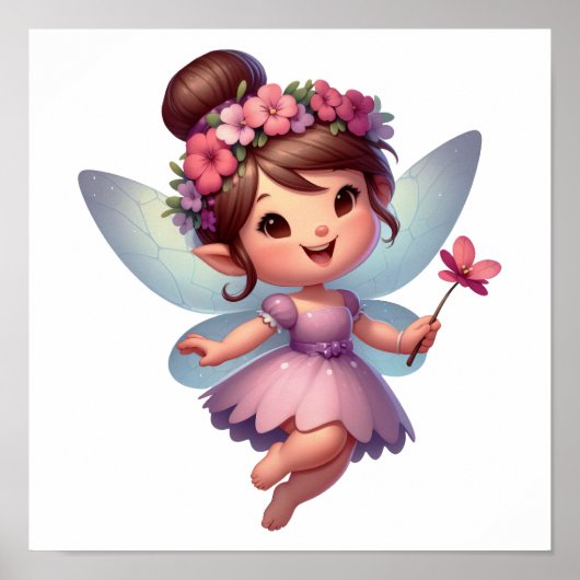 Eine zauberhafte kleine Cartoon Fairy Poster (Vorne)