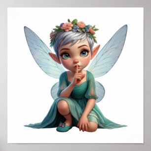Eine zauberhafte kleine Cartoon Fairy Poster