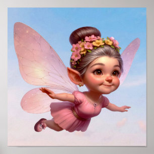 Eine zauberhafte kleine Cartoon Fairy Poster