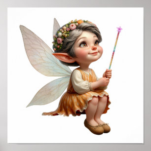 Eine zauberhafte kleine Cartoon Fairy Poster