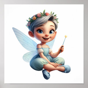 Eine zauberhafte kleine Cartoon Fairy Poster