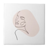 Eine Zeichnend Frauengesicht Fliese (Vorderseite)