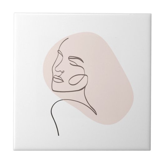 Eine Zeichnend Frauengesicht Fliese (Vorderseite)