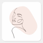Eine Zeichnend Frauengesicht Quadratischer Aufkleber (Vorderseite)