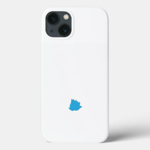 eine Zeichnung einer blauen Blume auf weißem Hinte Case-Mate iPhone Hülle