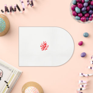 eine Zeichnung einer roten Blume auf weißem Hinter Acryleinladungen