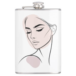 Eine Zeile Frauenfeld Zeichne No3 (mit Farbe) Flachmann