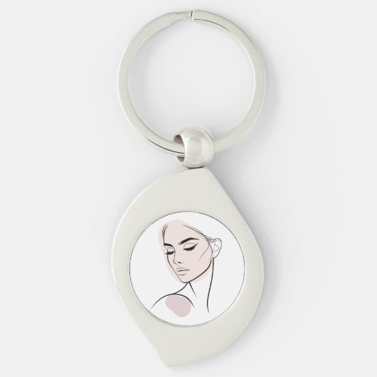 Eine Zeile Frauenfeld Zeichne No3 (mit Farbe) Schlüsselanhänger (Vorderseite)