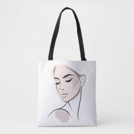 Eine Zeile Frauenfeld Zeichne No3 (mit Farbe) Tasche