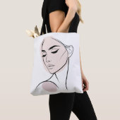 Eine Zeile Frauenfeld Zeichne No3 (mit Farbe) Tasche (Von Nahem)