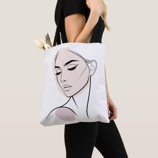 Eine Zeile Frauenfeld Zeichne No3 (mit Farbe) Tasche (Von Nahem)