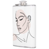 Eine Zeile Frauengesicht Zeichne No2 Flachmann (Links)