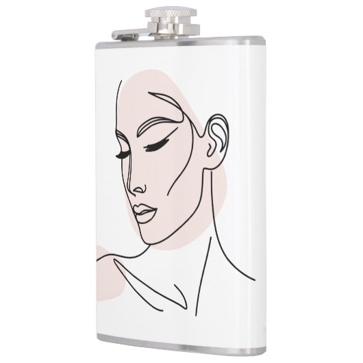 Eine Zeile Frauengesicht Zeichne No2 Flachmann (Links)