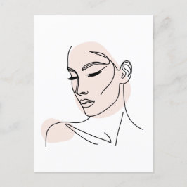 Eine Zeile Frauengesicht Zeichne No2 Postkarte