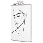 Eine Zeile Frauengesicht Zeichne Nr. 3 Flachmann (Links)