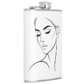 Eine Zeile Frauengesicht Zeichne Nr. 3 Flachmann (Rechts)