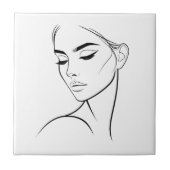 Eine Zeile Frauengesicht Zeichne Nr. 3 Fliese (Vorderseite)
