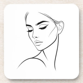 Eine Zeile Frauengesicht Zeichne Nr. 3 Getränkeuntersetzer