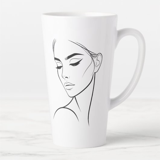 Eine Zeile Frauengesicht Zeichne Nr. 3 Milchtasse (Rechts)