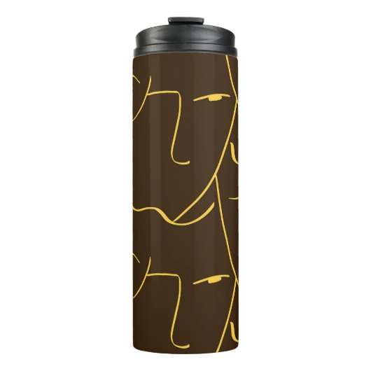 Eine Zeile Zeichne das Muster Thermosbecher (Vorderseite)
