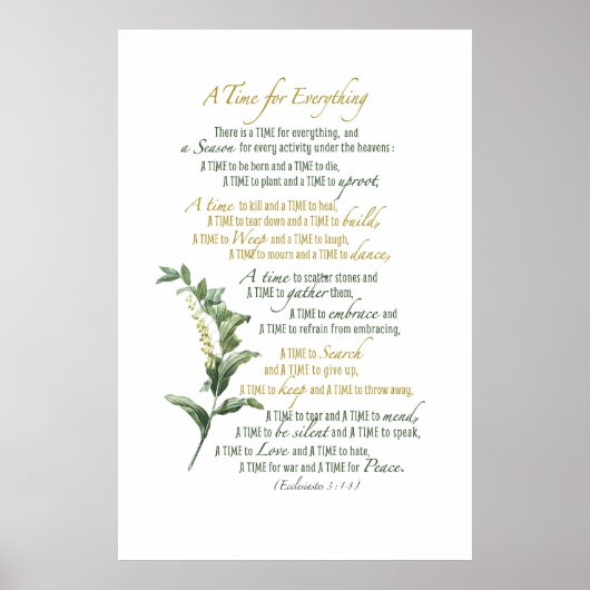 Eine Zeit für alles - Ekclesiastes 3:1-8 Poster (Vorne)