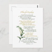 Eine Zeit für alles - Ekclesiastes 3:1-8 Postkarte (Vorne/Hinten)