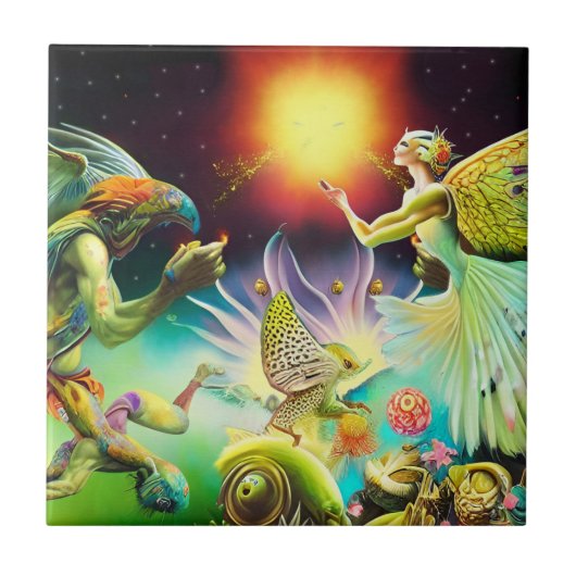 Eine Zeit, in der Ölgemälde in Umlauf gebracht wer Fliese (Vorderseite)